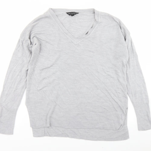 Dorothy Perkins Womens Grey  Knit Pullover Jumper Size 14
