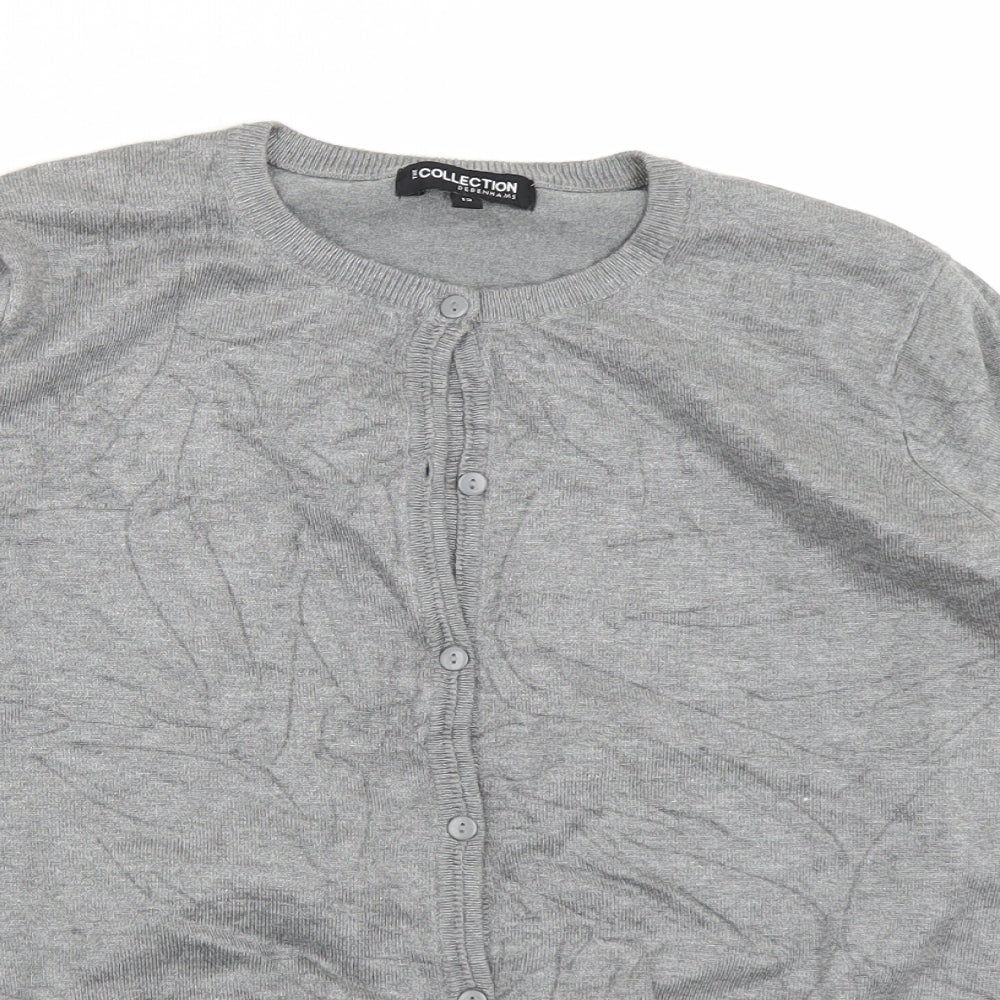 The Collection Womens Grey  Knit Cardigan Jumper Size 12
