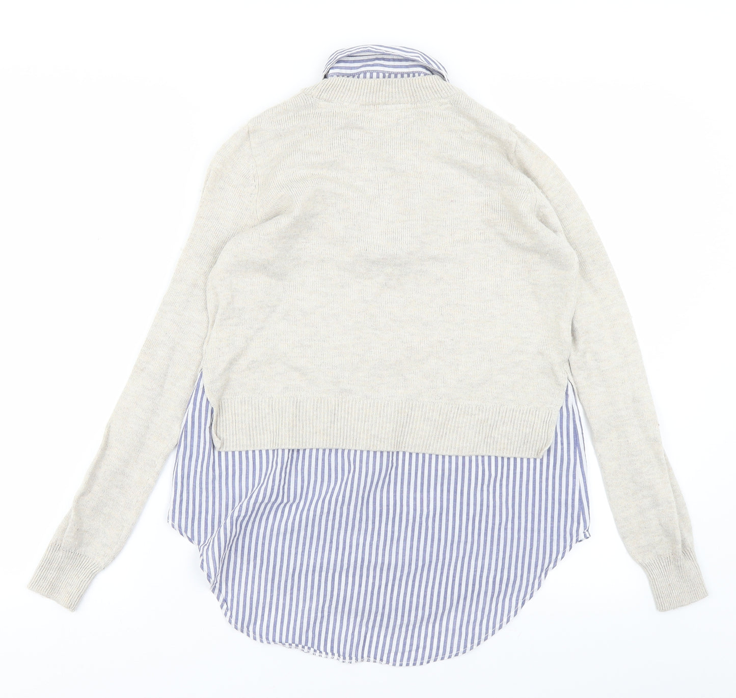 H&M Womens Beige Striped  Pullover Jumper Size XS