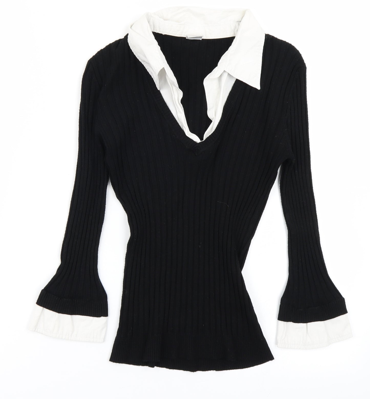 New Look Womens Black  Knit Pullover Jumper Size 10