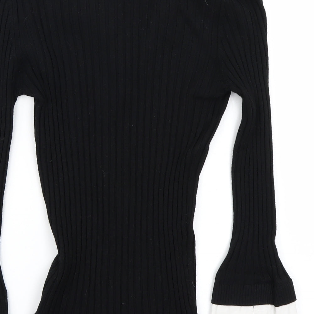 New Look Womens Black  Knit Pullover Jumper Size 10