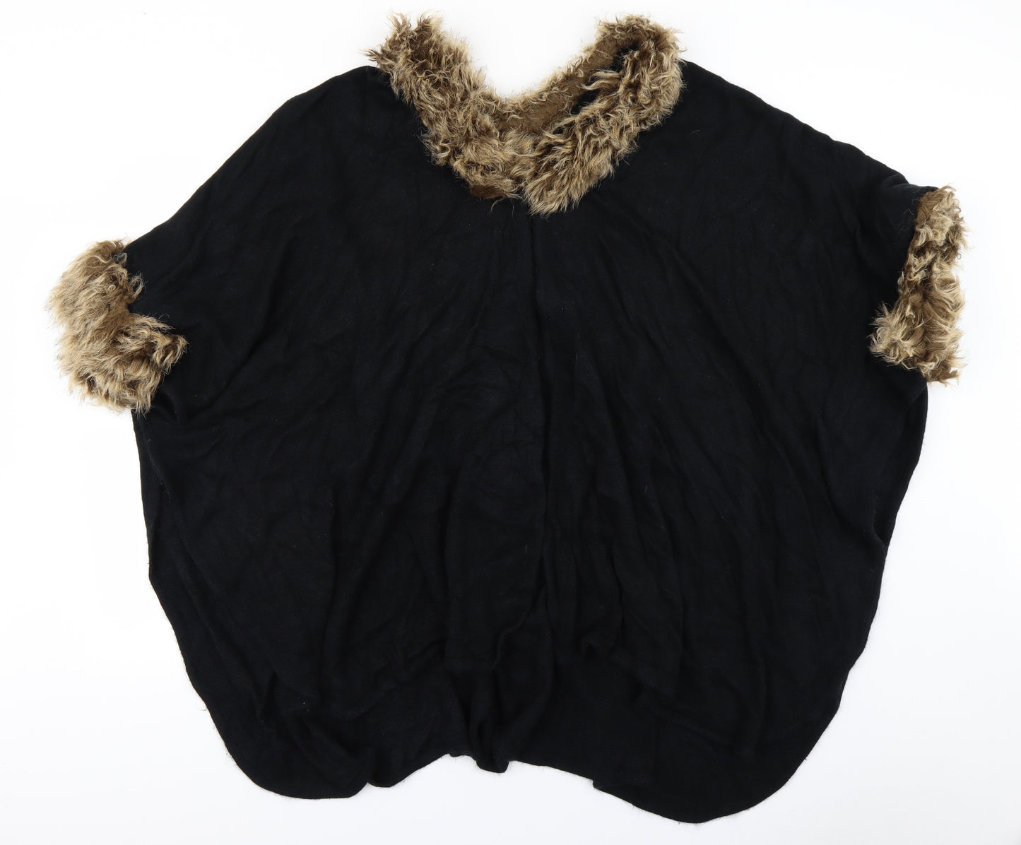 Urban Mist Womens Black  Knit Cape Jumper One Size