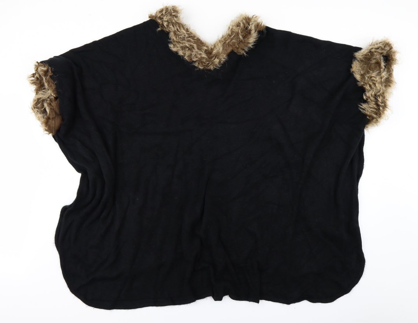 Urban Mist Womens Black  Knit Cape Jumper One Size