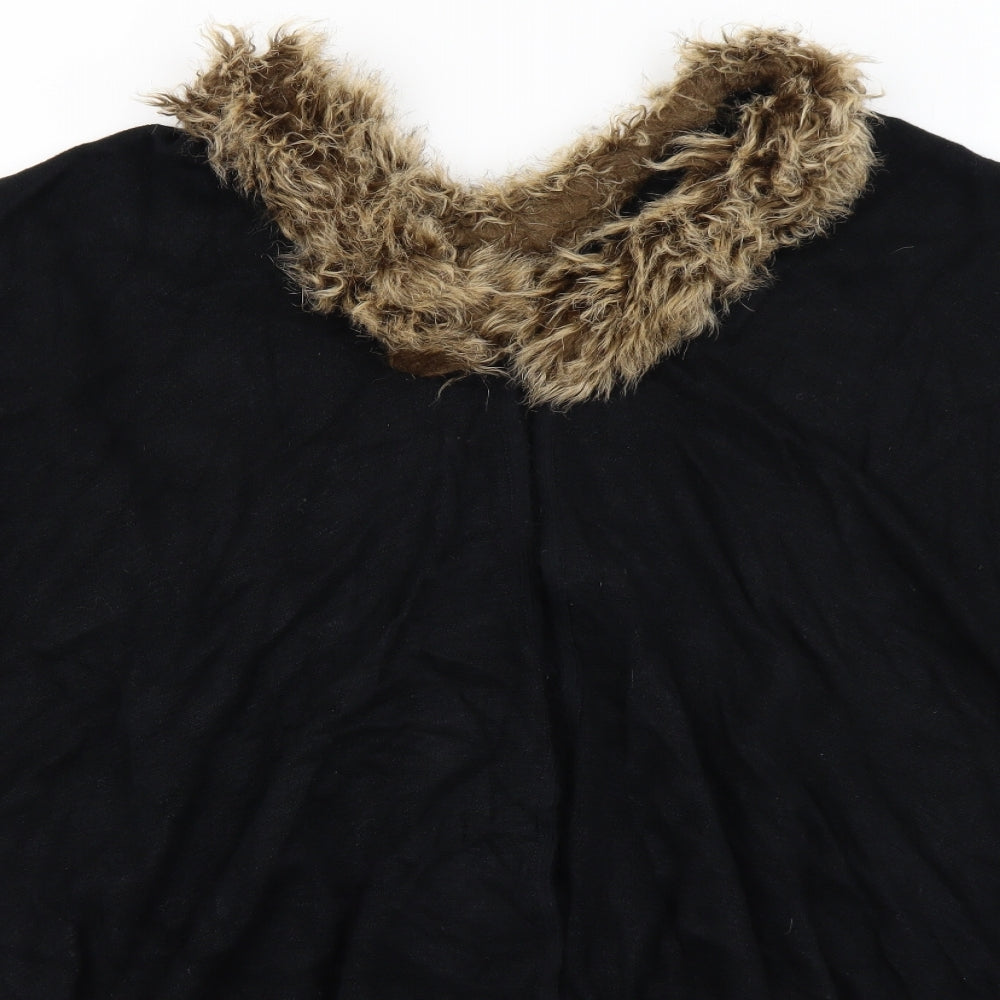 Urban Mist Womens Black  Knit Cape Jumper One Size