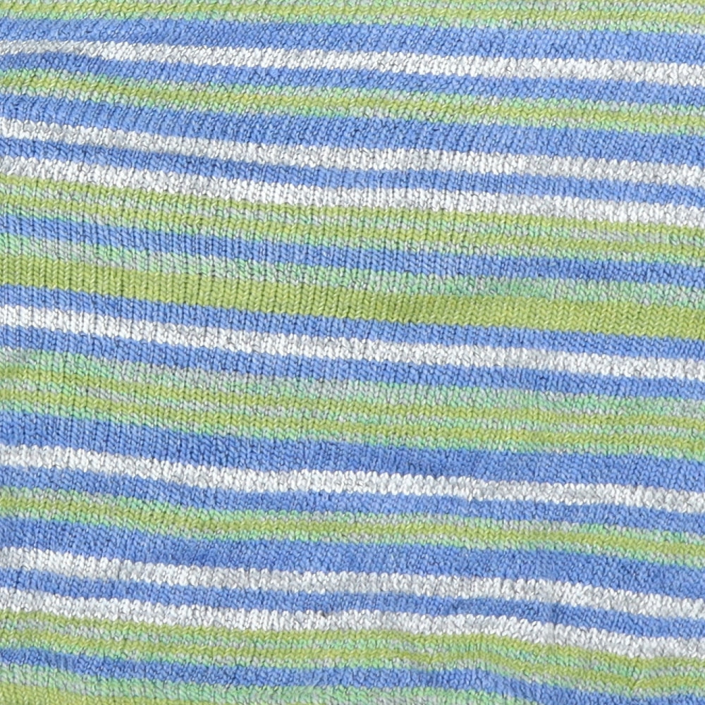 Per Una Womens Blue Striped Knit Cardigan Jumper Size M