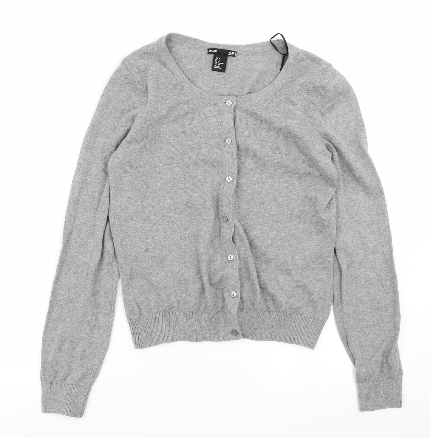 H&M Womens Grey  Knit Cardigan Jumper Size S