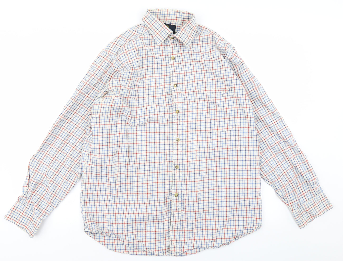 Viyella Mens Blue Check   Button-Up Size 16.5