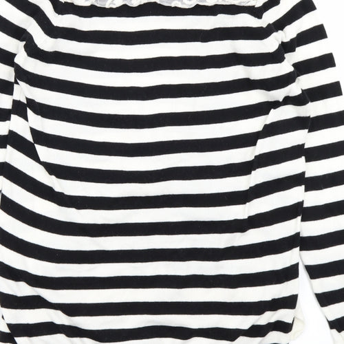 F&F Womens White Striped Knit Pullover Jumper Size 8