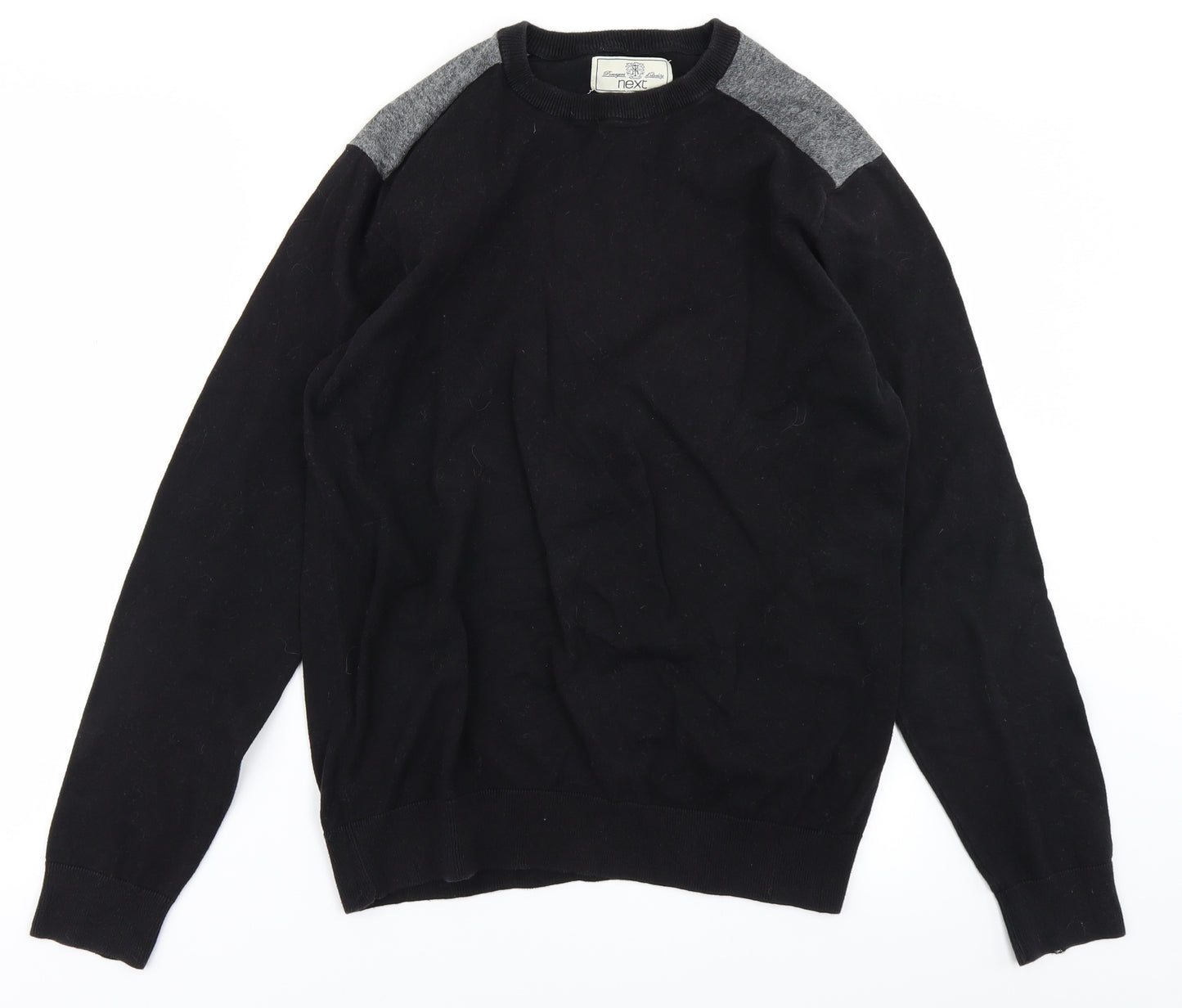 NEXT Mens Black  Knit Pullover Jumper Size L