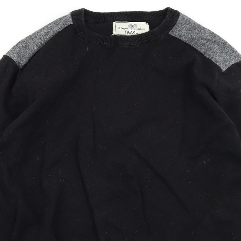 NEXT Mens Black  Knit Pullover Jumper Size L