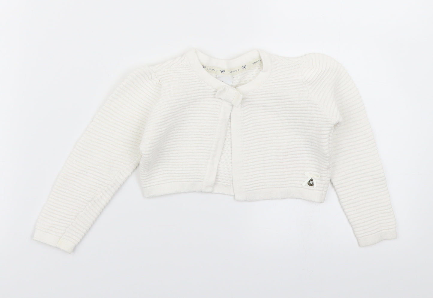 Junior Jasper Girls White  Knit Cardigan Jumper Size 18-24 Months
