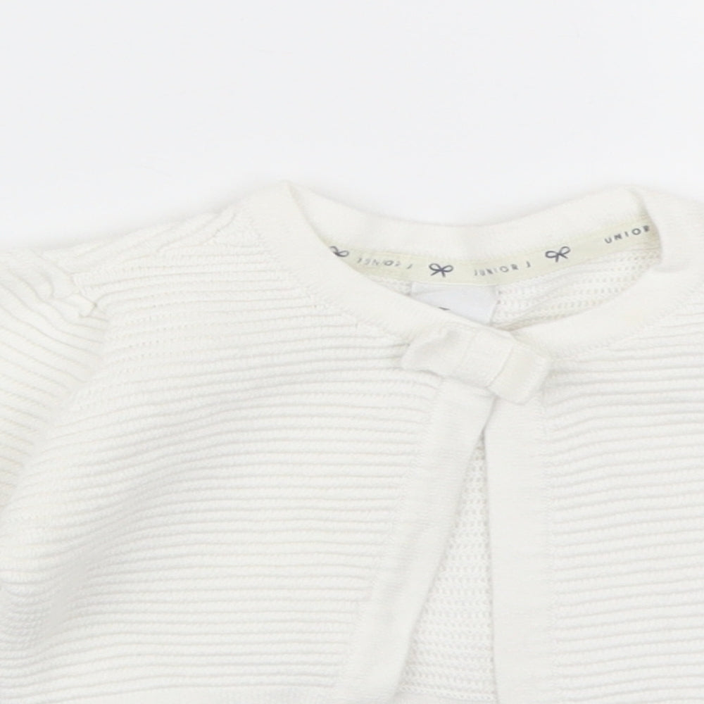 Junior Jasper Girls White  Knit Cardigan Jumper Size 18-24 Months