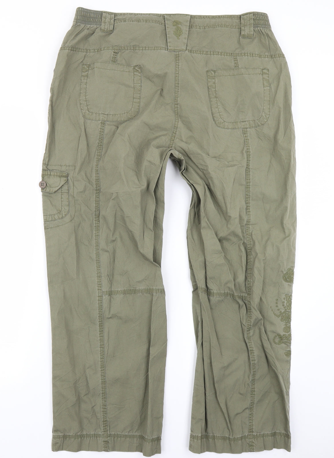 Casual Comfort Womens Green   Cargo Trousers Size 18 L25 in