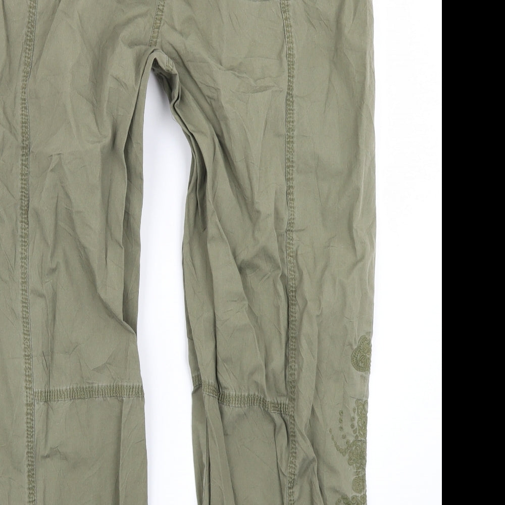 Casual Comfort Womens Green   Cargo Trousers Size 18 L25 in