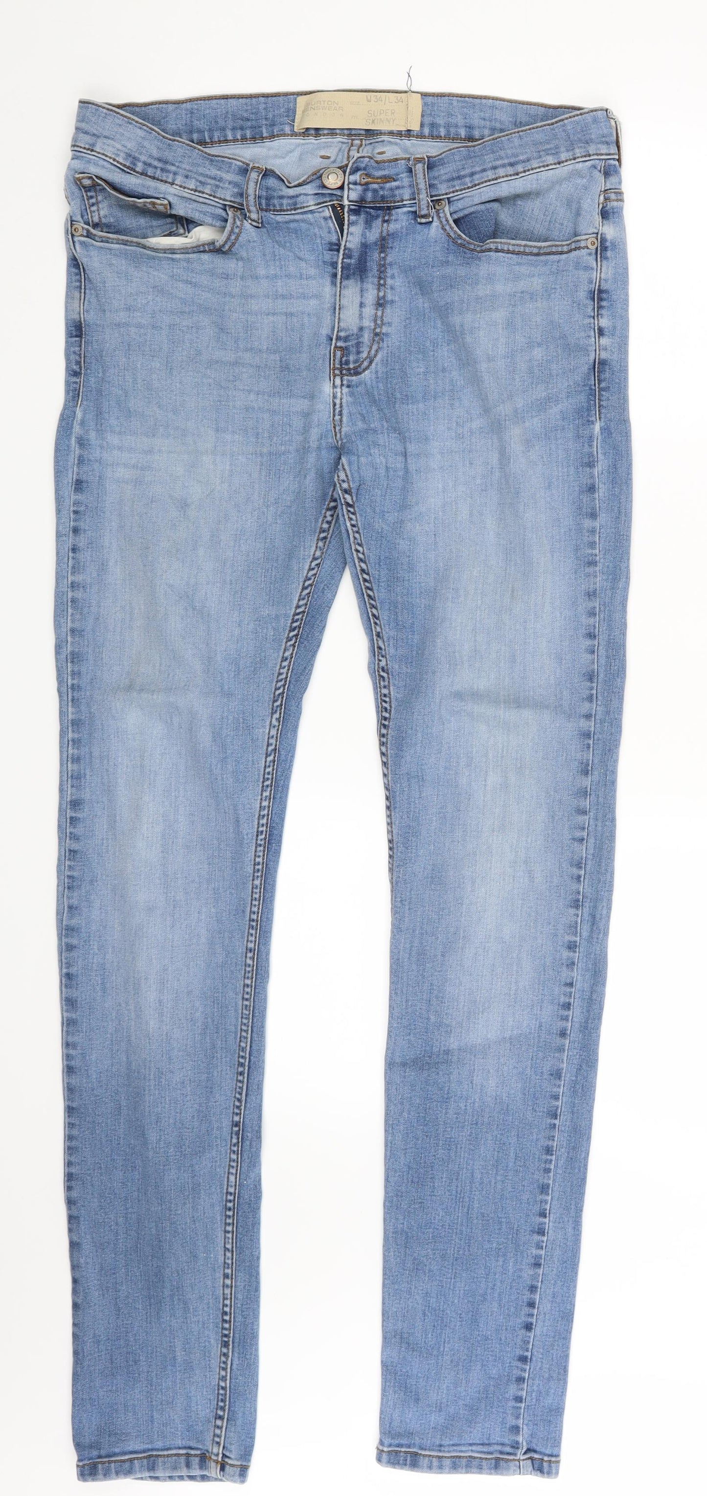 Burton Mens Blue  Denim Skinny Jeans Size 34 L32 in - Super Skinny