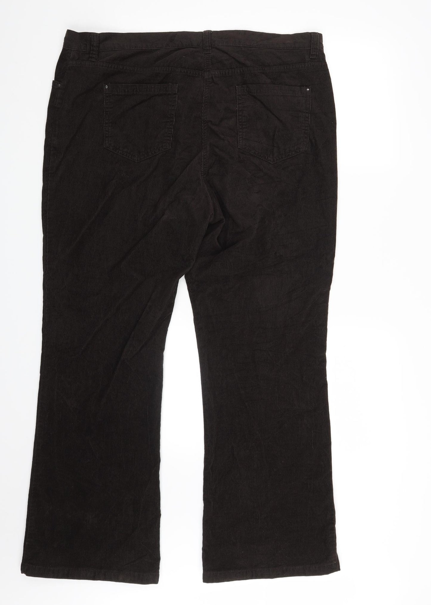 M&S Womens Brown  Corduroy Trousers  Size 20 L29 in
