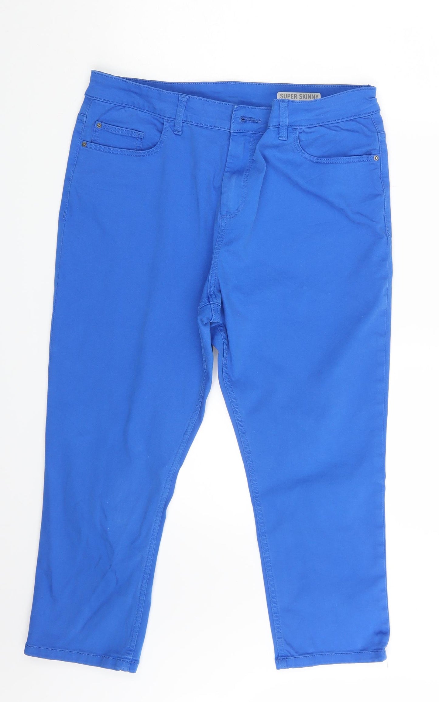 M&S Womens Blue  Denim Skinny Jeans Size 14 L20 in