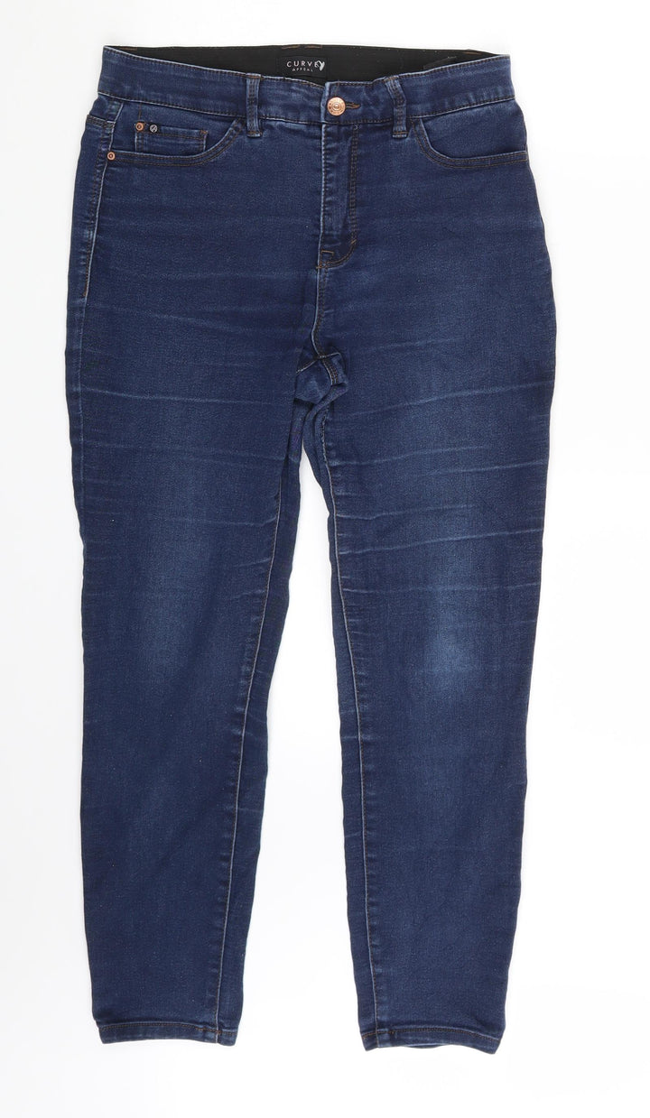 CURVE Womens Blue Denim Skinny Jeans One Size L24 in