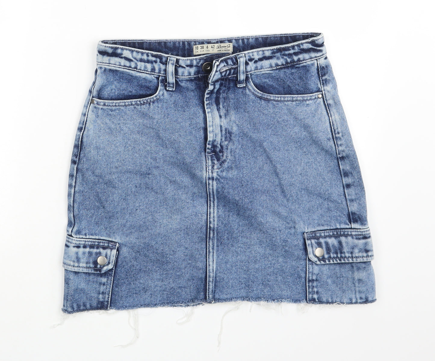 Denim Co. Womens Blue  Denim A-Line Skirt Size 10