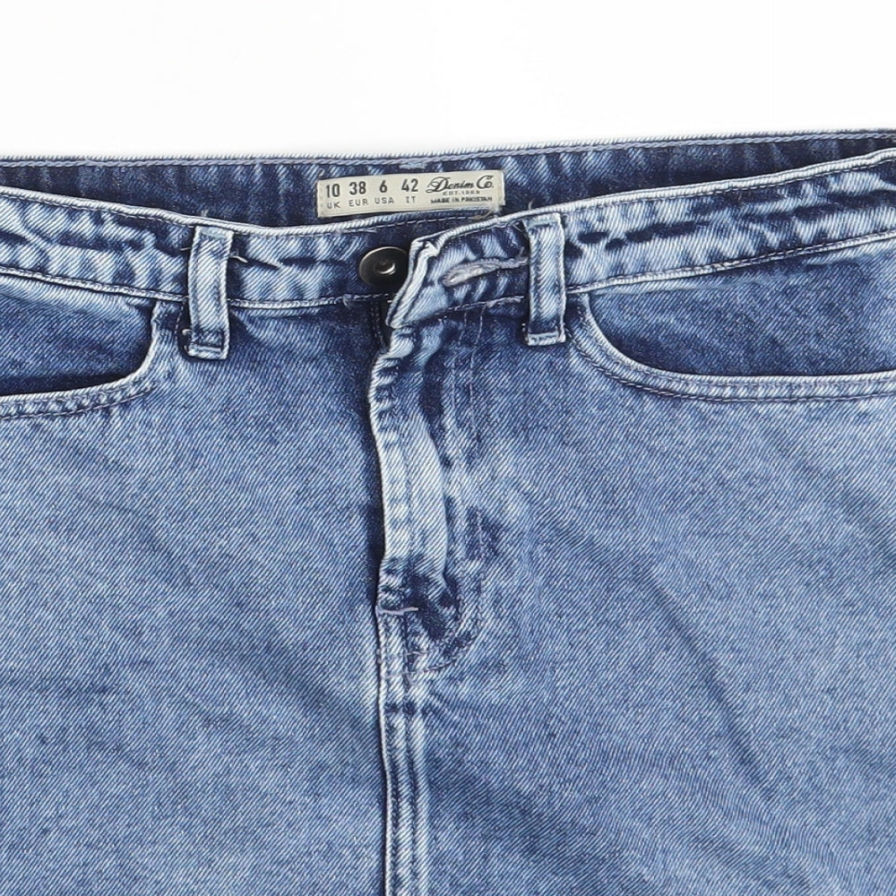 Denim Co. Womens Blue  Denim A-Line Skirt Size 10