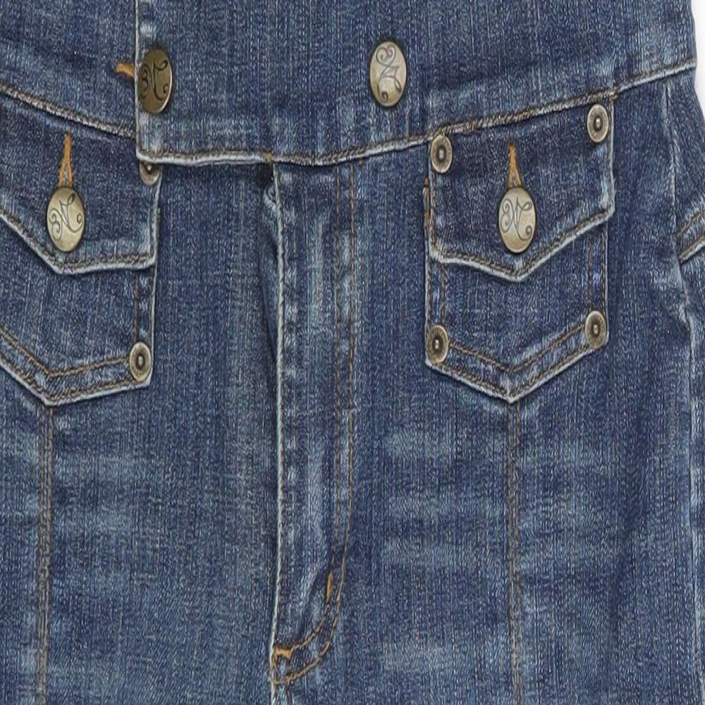 Preworn Womens Blue  Denim Boyfriend Shorts One Size - Spray on Jeans