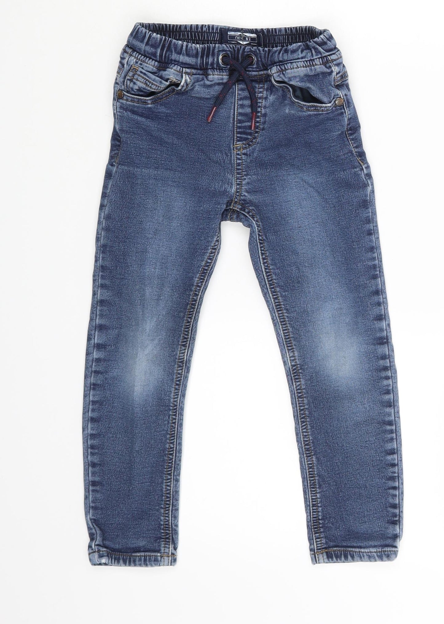 NEXT Boys Blue  Damask Skinny Jeans Size 4-5 Years - Inside Leg 15 in