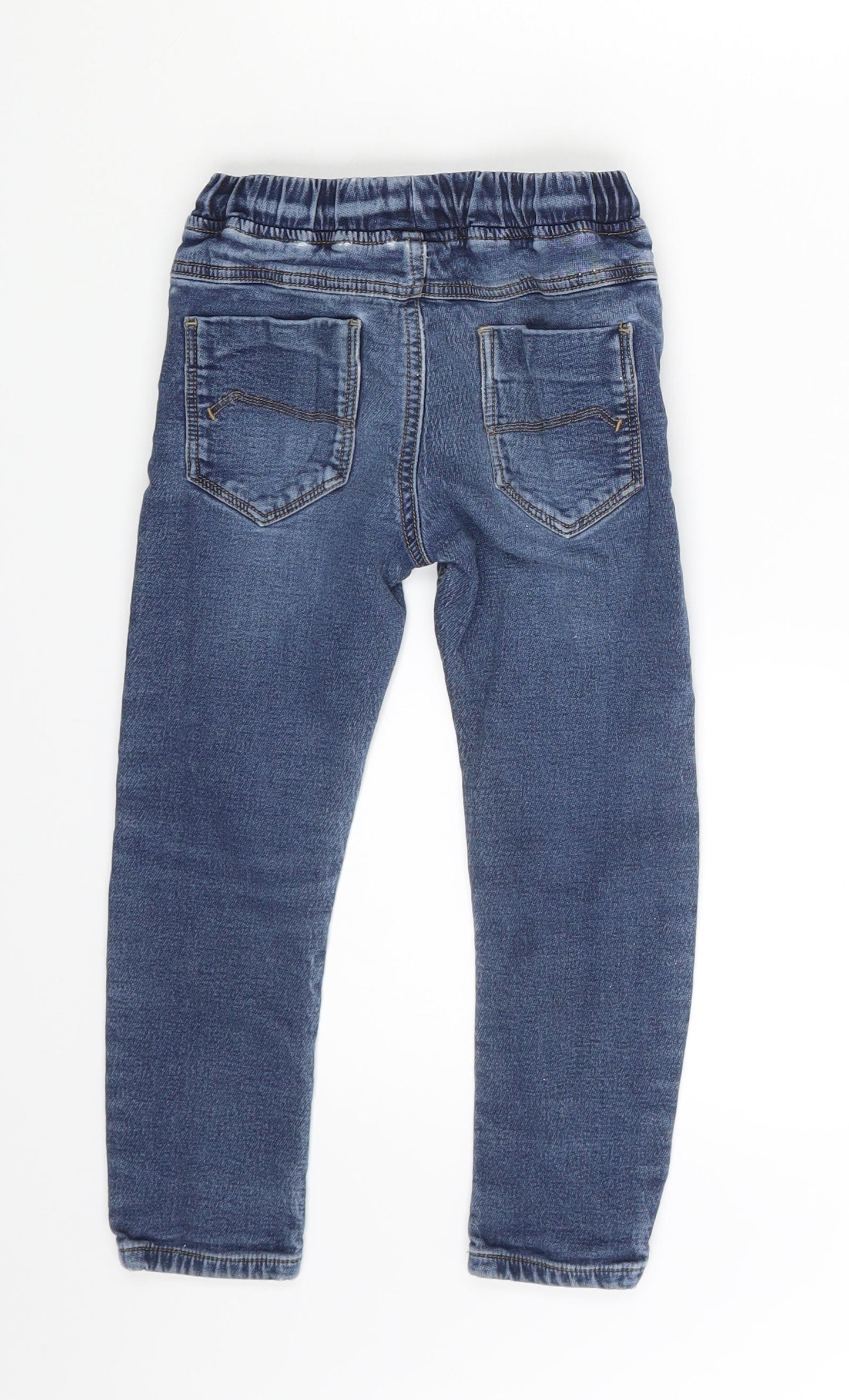 NEXT Boys Blue  Damask Skinny Jeans Size 4-5 Years - Inside Leg 15 in