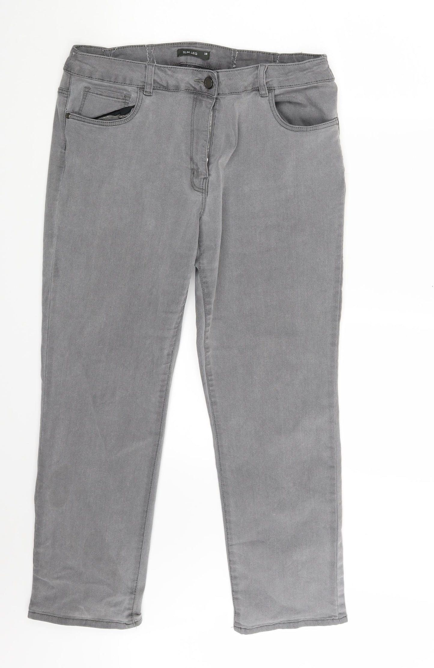 Bonmarché Womens Grey  Denim Skinny Jeans Size 18 L26 in