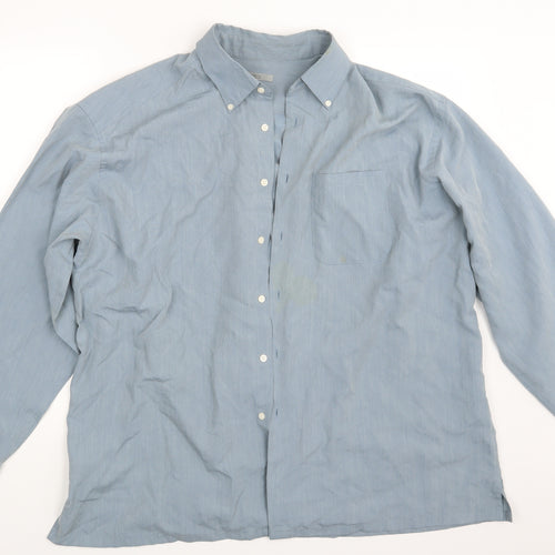 M&S Mens Blue    Button-Up Size XL
