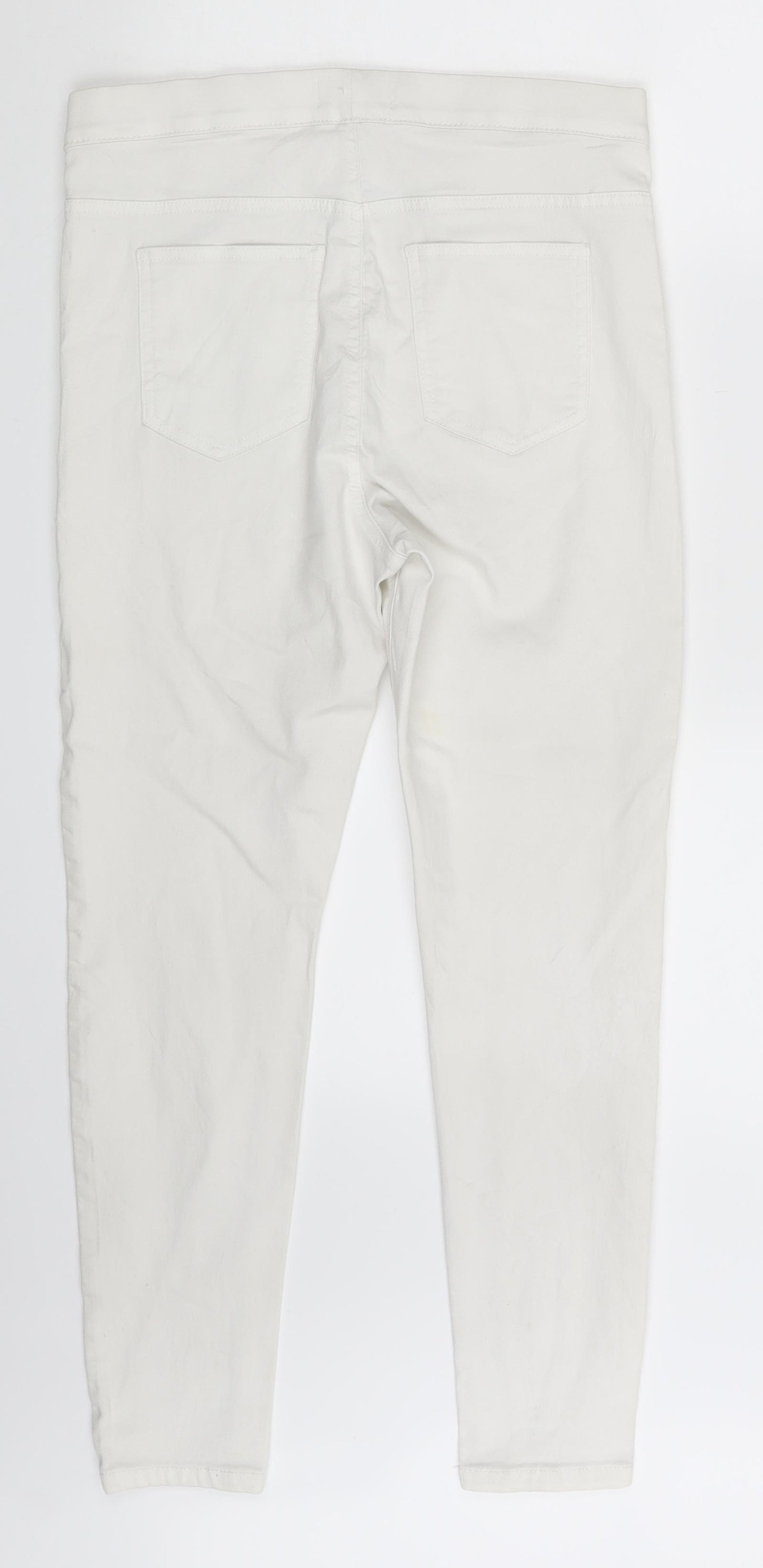 M&S Womens White  Denim Jegging Leggings Size 12 L24 in
