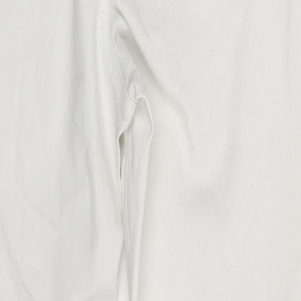 M&S Womens White  Denim Jegging Leggings Size 12 L24 in