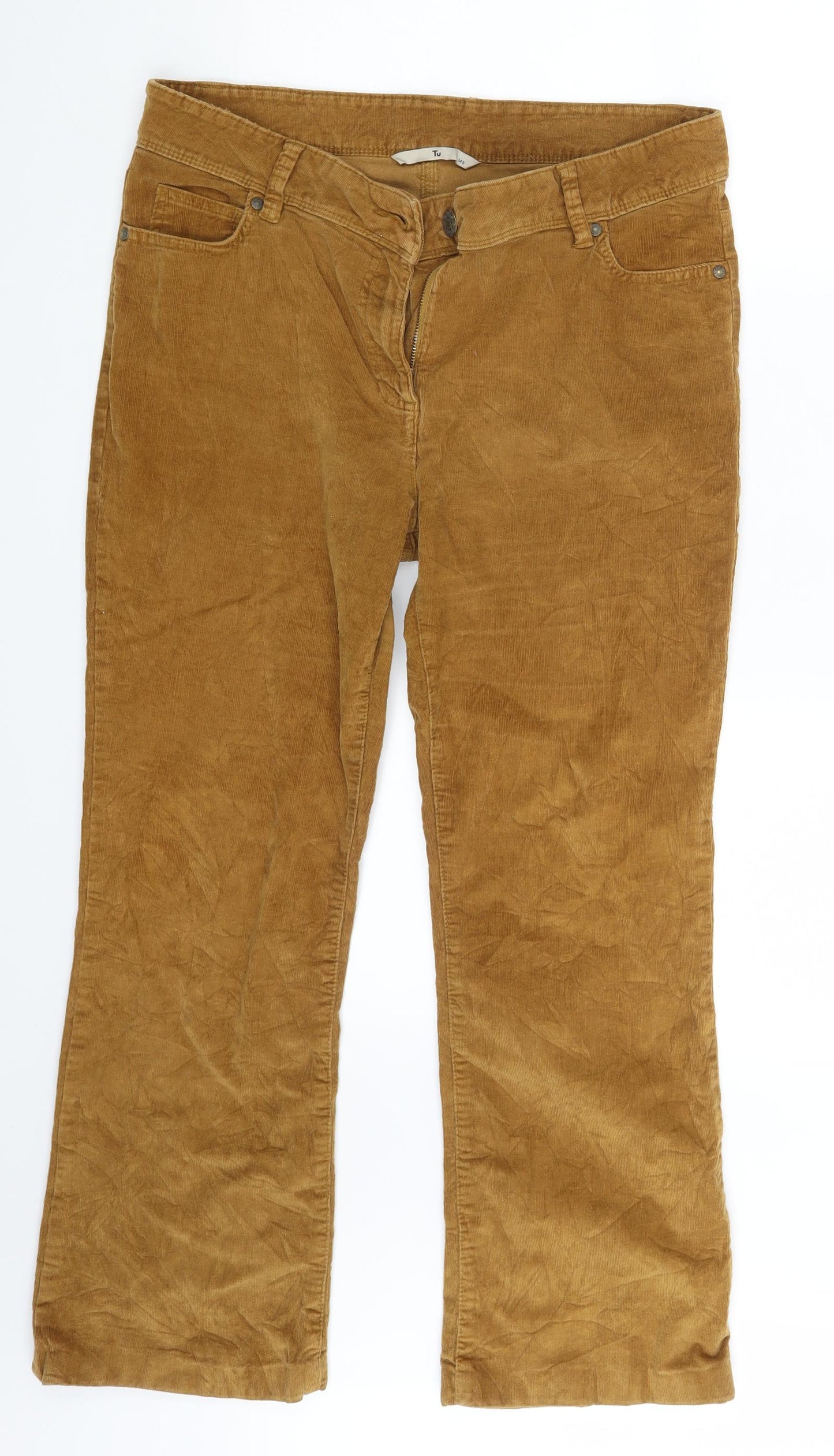 TU Womens Brown  Corduroy Trousers  Size 14 L26 in