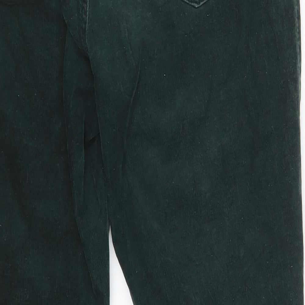 M&S Womens Green  Corduroy Trousers  Size 10 L26 in
