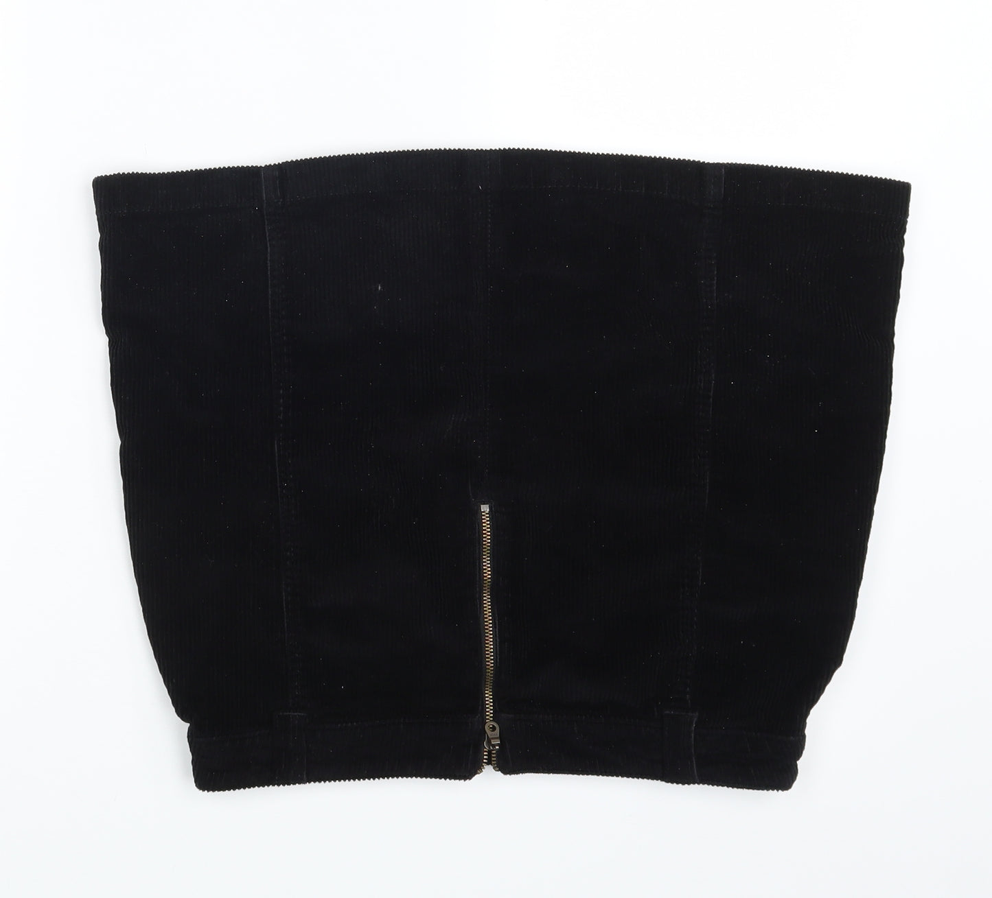 M&S Womens Black  Corduroy A-Line Skirt Size 10