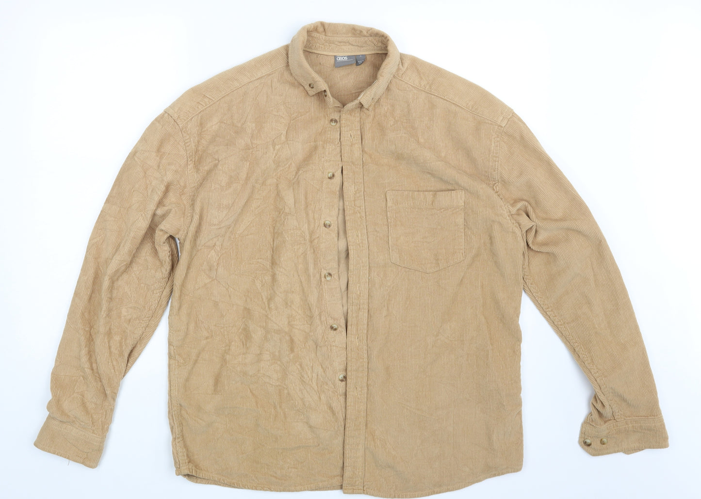 ASOS Mens Brown  Corduroy  Button-Up Size S