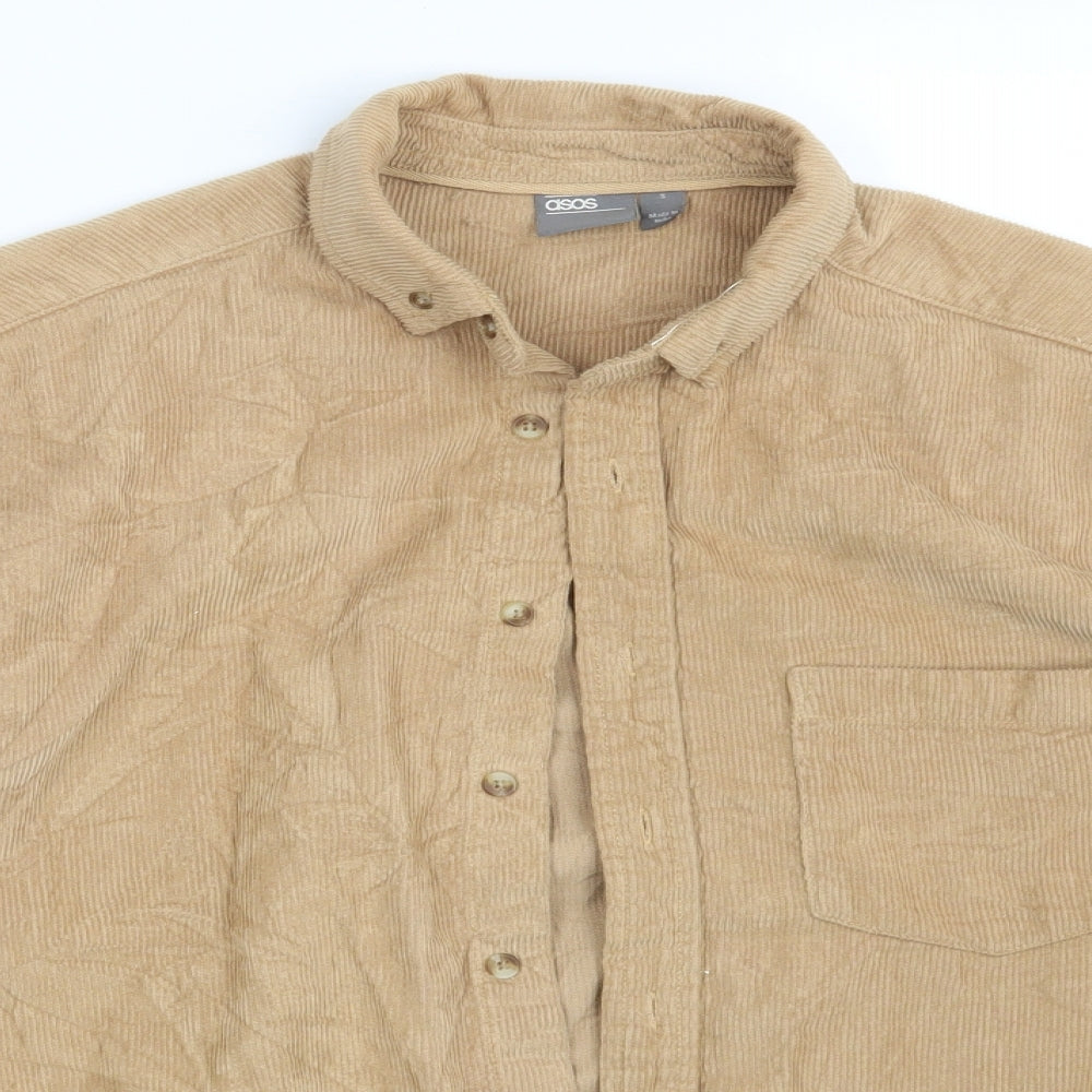 ASOS Mens Brown  Corduroy  Button-Up Size S