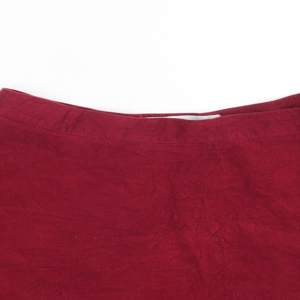 Diffuse Womens Red  Corduroy A-Line Skirt Size 10