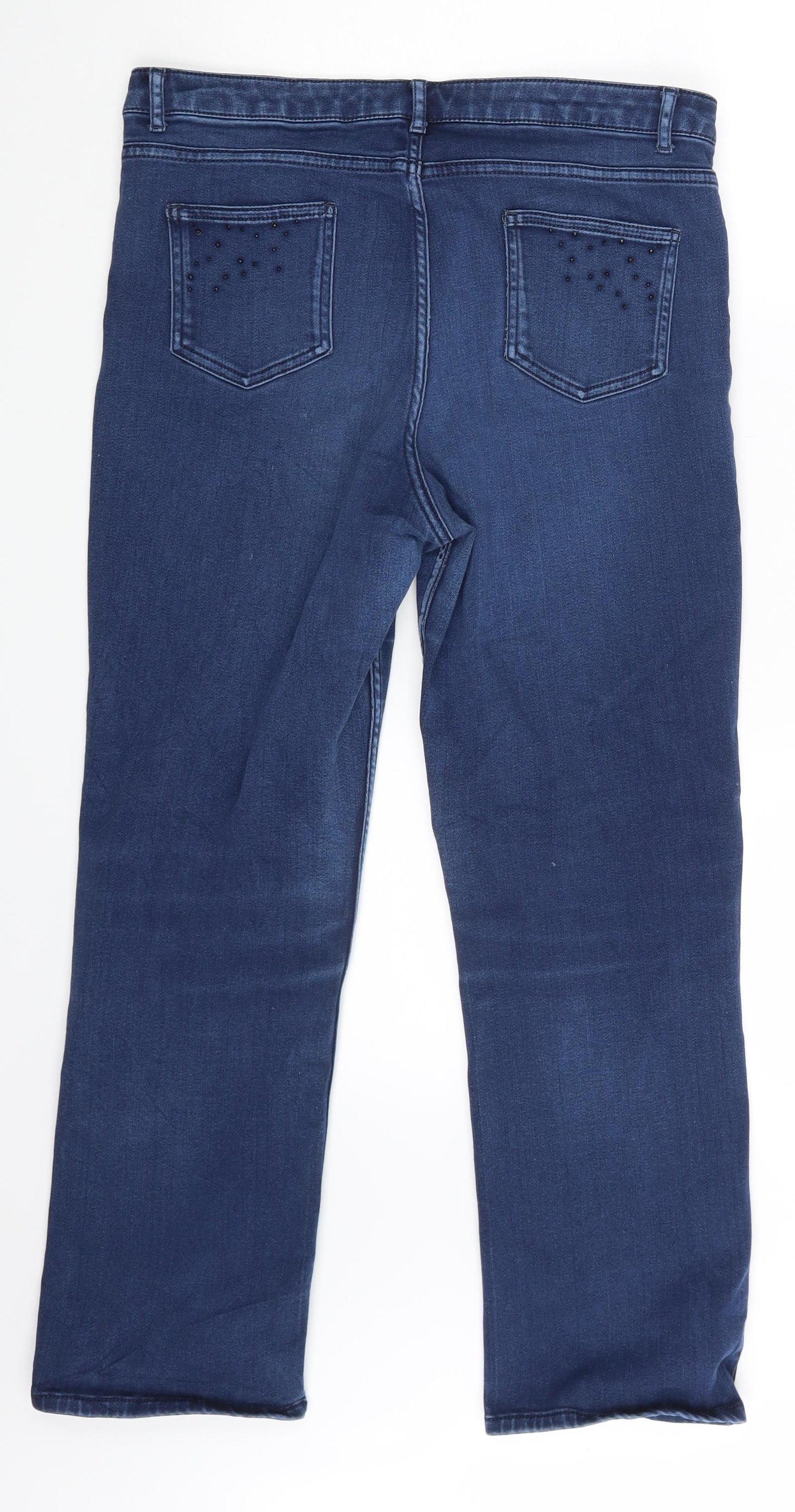 Per Una Womens Blue  Denim Straight Jeans Size 14 L25 in