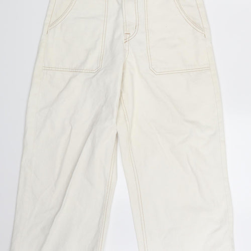 Denim & Co. Womens White  Denim Straight Jeans Size 10 L23 in