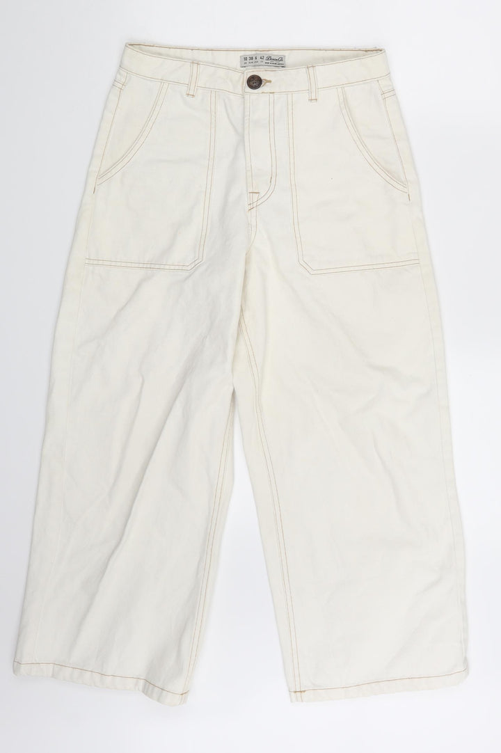 Denim & Co. Womens White Denim Straight Jeans Size 10 L23 in
