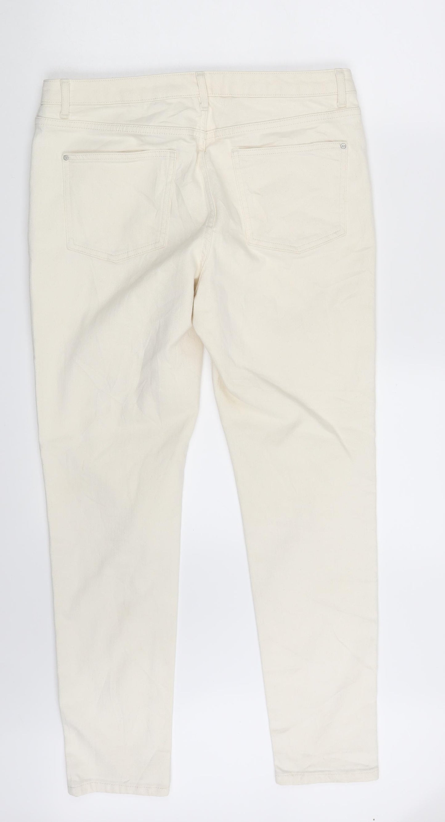 Autograph Womens White  Denim Skinny Jeans Size 14 L26 in