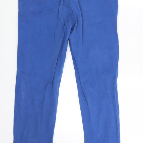 M&S Womens Blue  Denim Chino Trousers Size 10 L29 in