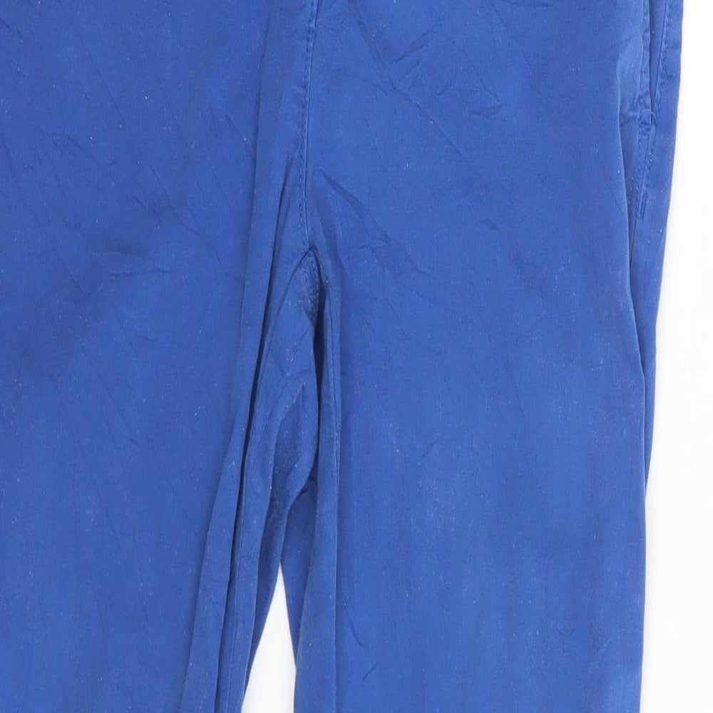 M&S Womens Blue  Denim Chino Trousers Size 10 L29 in