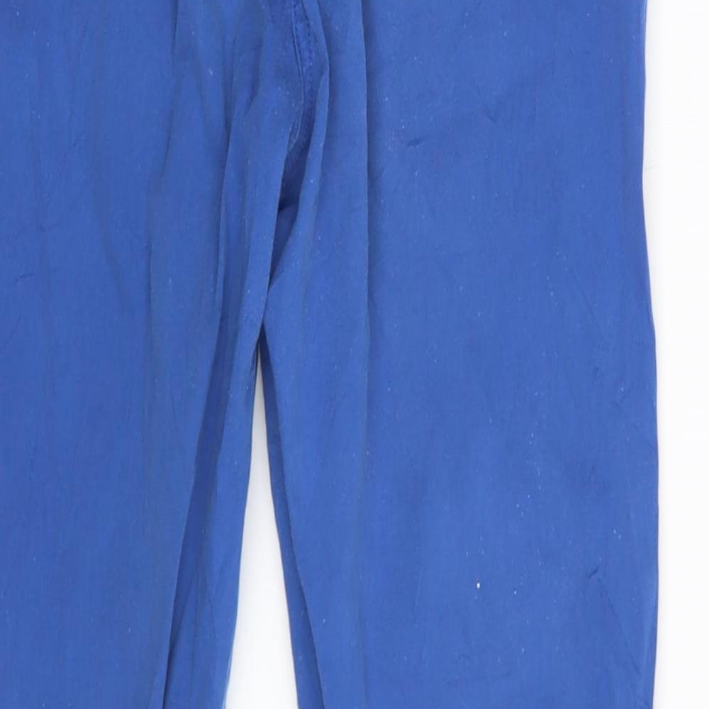 M&S Womens Blue  Denim Chino Trousers Size 10 L29 in