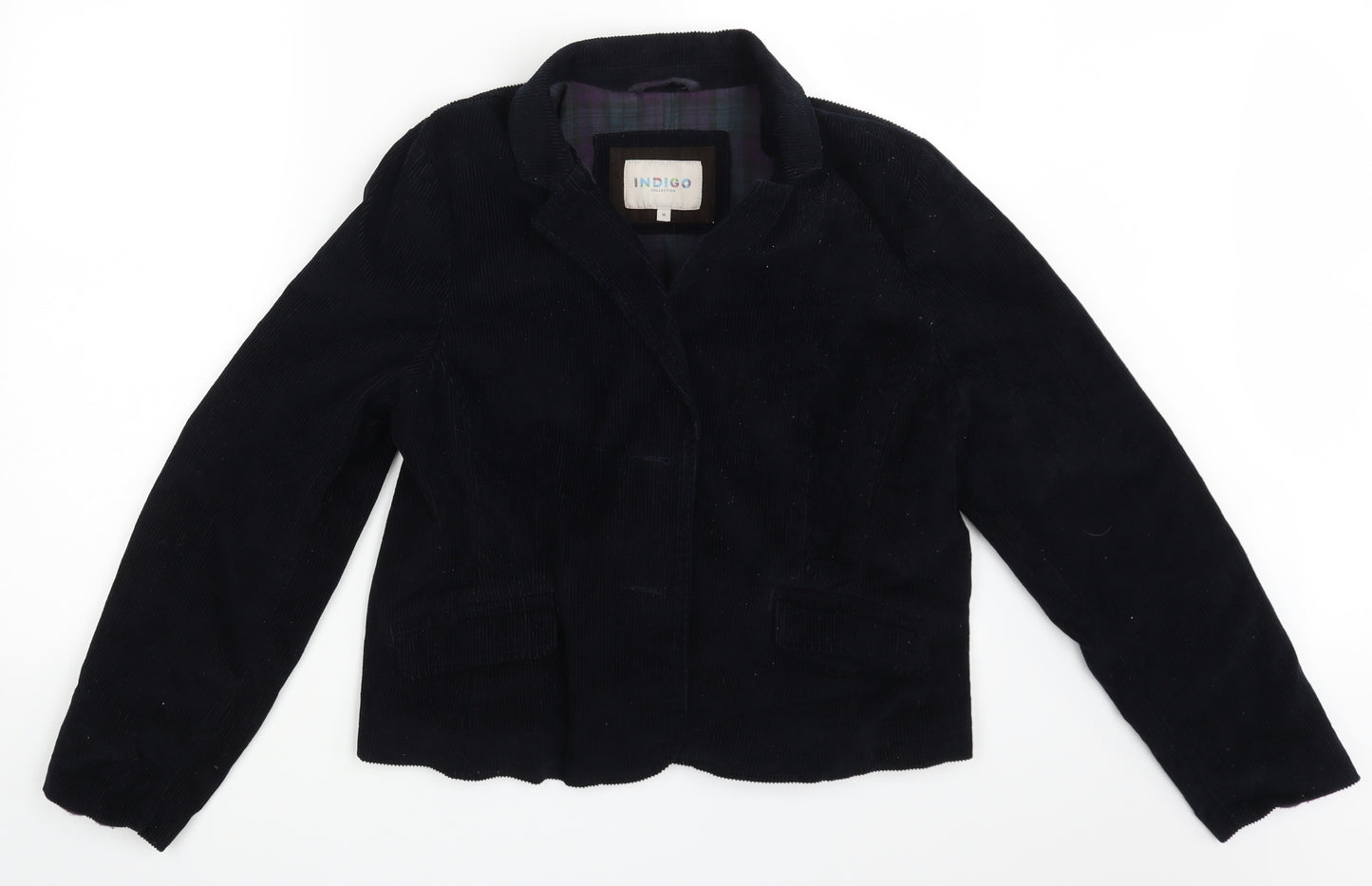 M&S Womens Black  Corduroy Jacket Blazer Size 16