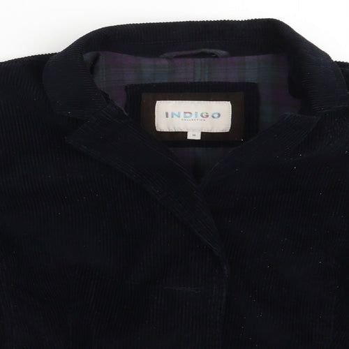 M&S Womens Black  Corduroy Jacket Blazer Size 16