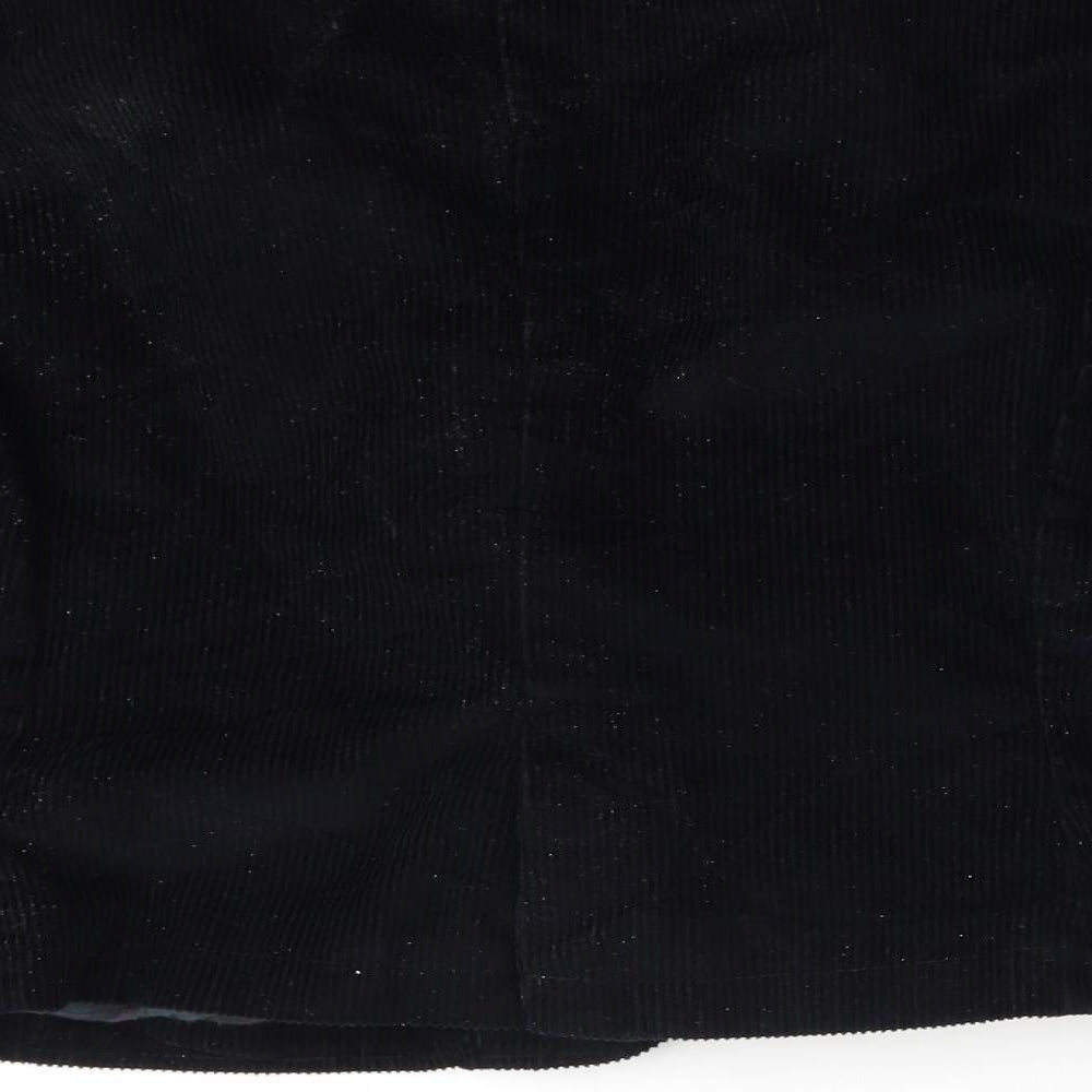 M&S Womens Black  Corduroy Jacket Blazer Size 16