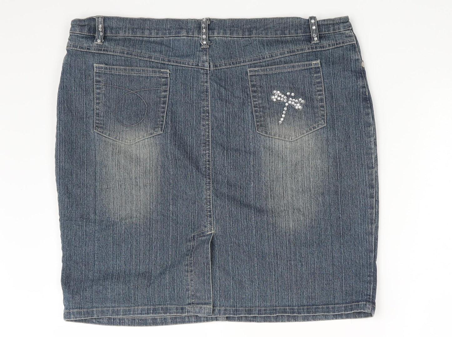 New Look Womens Black  Denim Mini Skirt Size 16