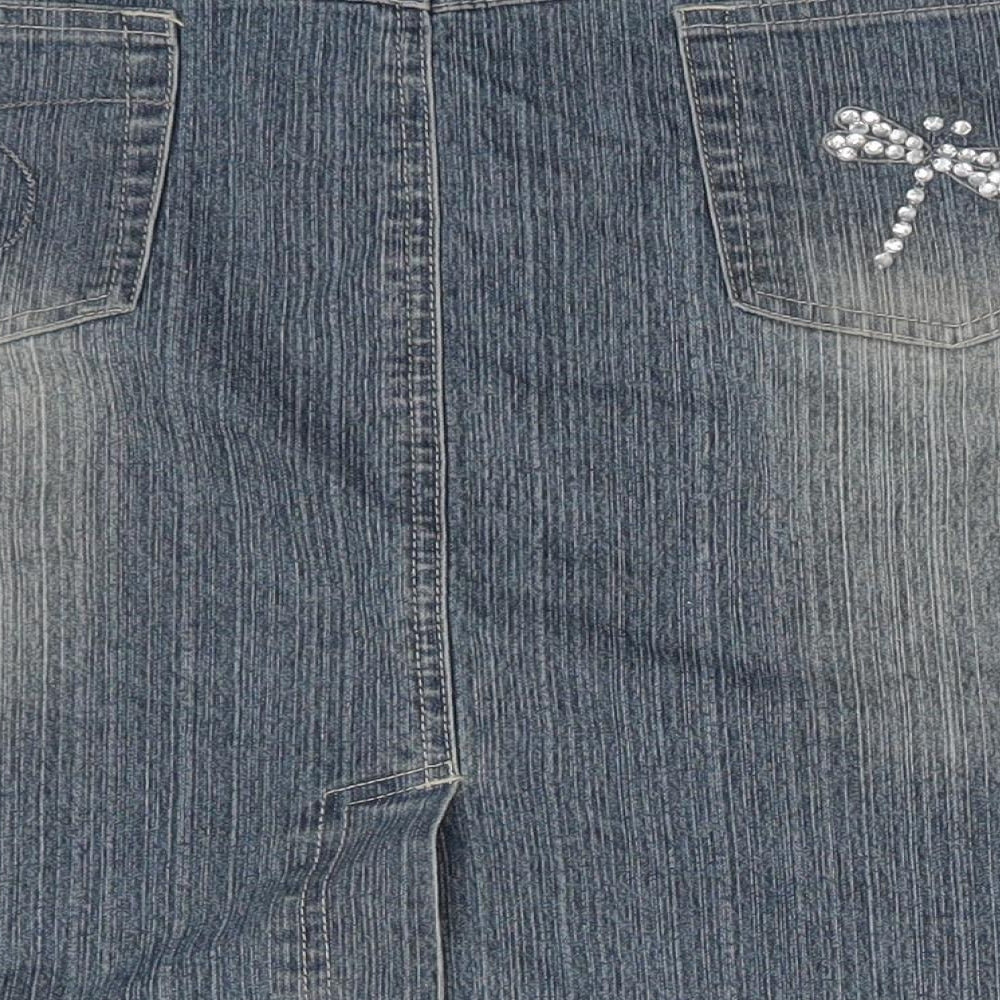 New Look Womens Black  Denim Mini Skirt Size 16