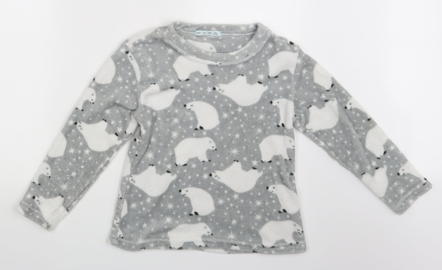 Just Like You Boys Grey Animal Print  Pullover Jumper Size 10-11 Years